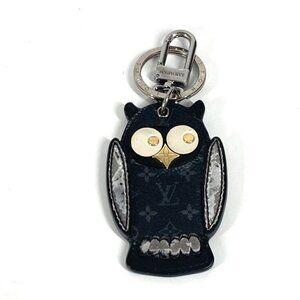 LOUIS VUITTON M69482 MonogramEclipse Porte Cles-Oulu Bag Charm Owl Key Holder